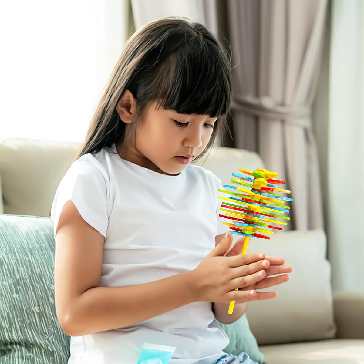 Top view of Spin Flower Candy spinning toy with colorful spiral pattern