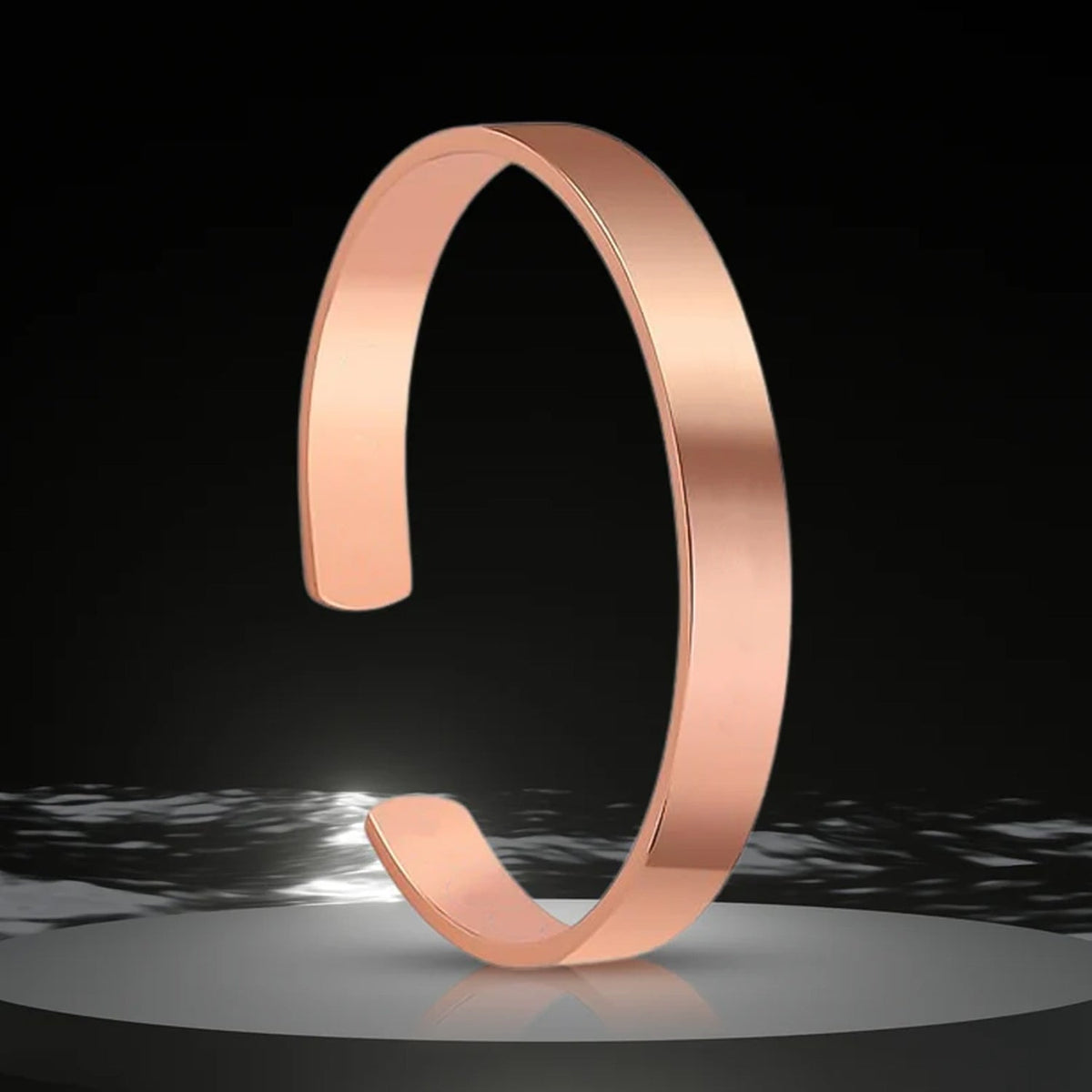 Rose gold-plated open cuff bracelet with minimalist design