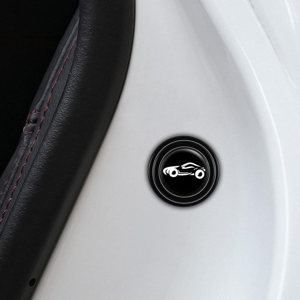 Close-up of the flexible car door protector sticker on a vehicle.