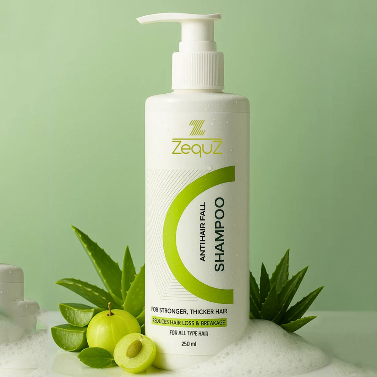 Foam lather of anti hair fall shampoo on hand