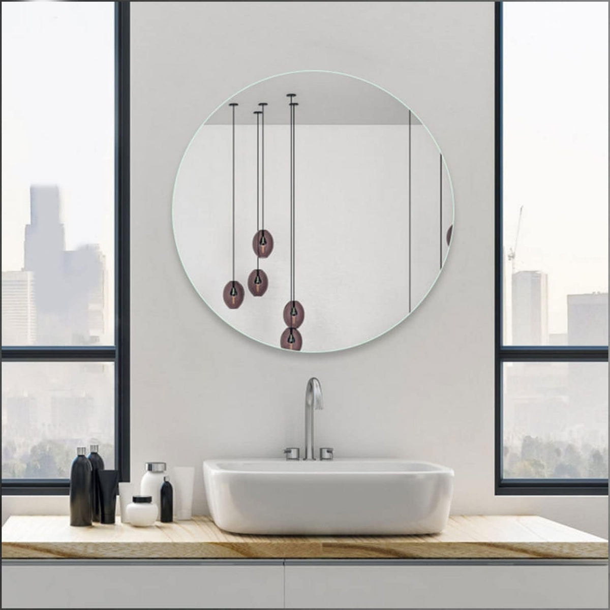 Plastic mirror wall sticker brightening indoor room space