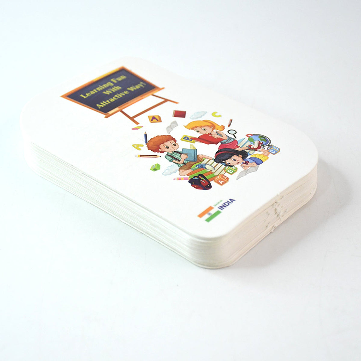 Alphabet flash cards set designed to make early learning fun for toddlers