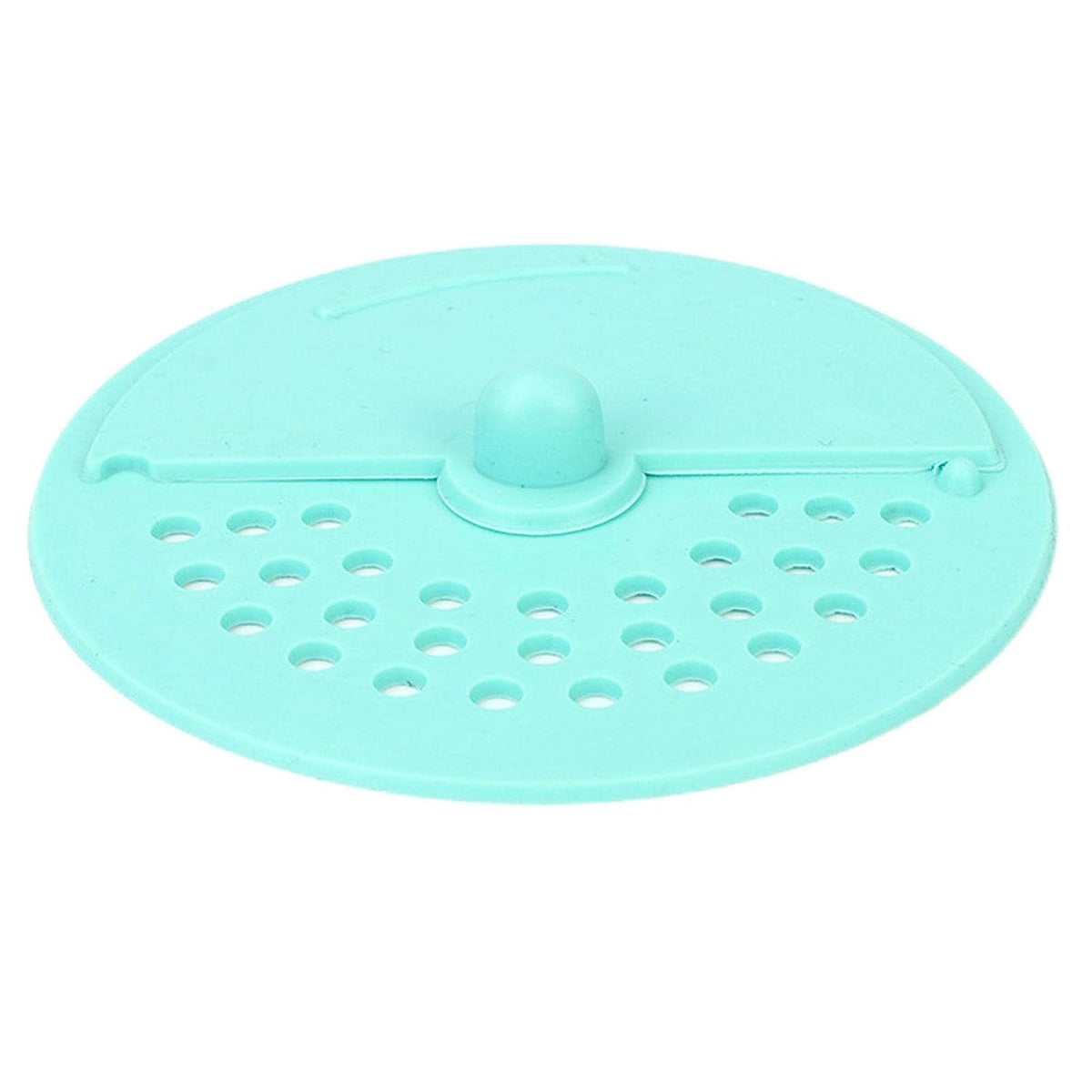 Anti-odor floor drain stopper made of durable rubber, shown in a bathroom setting.