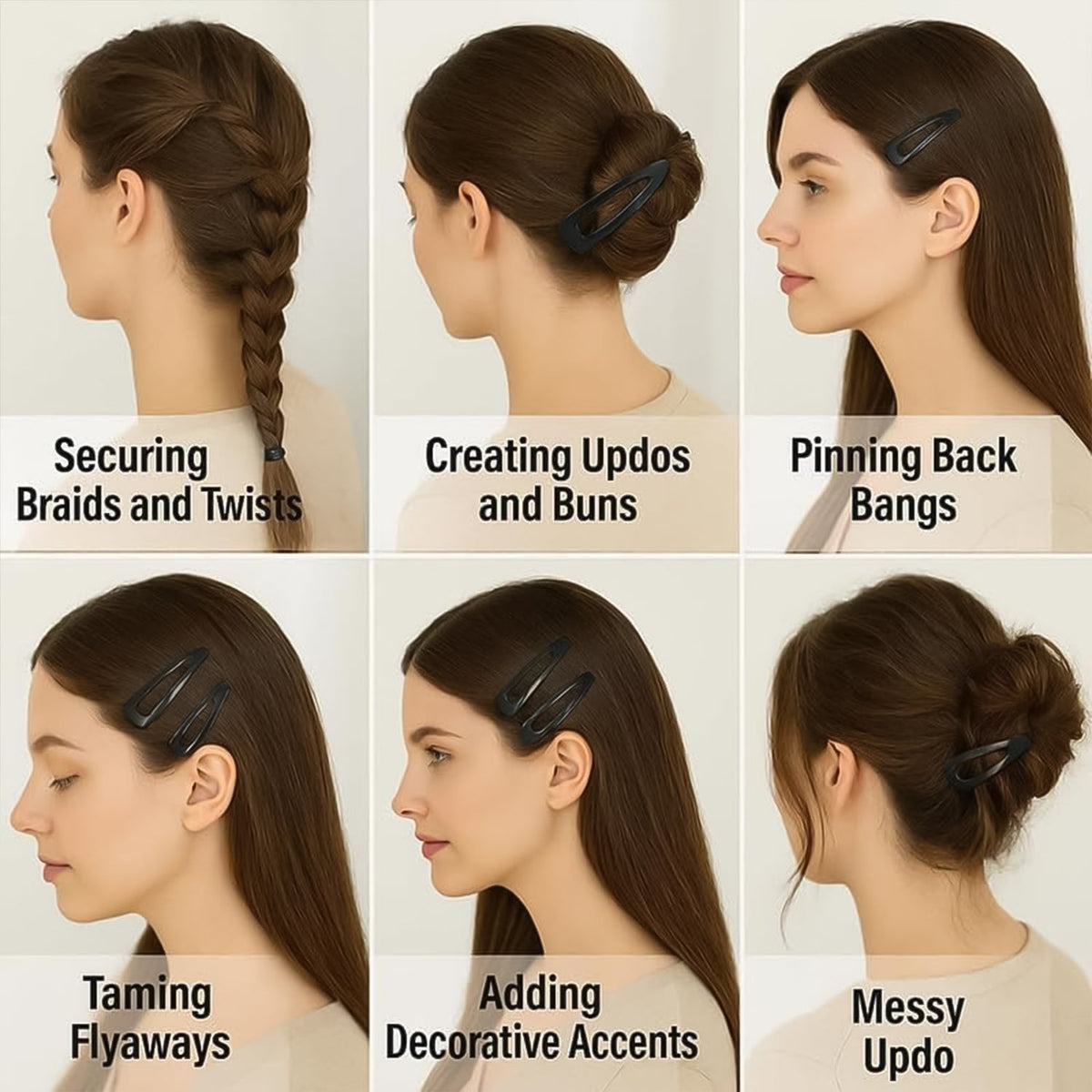 Colorful metal hair clips suitable for styling and updos