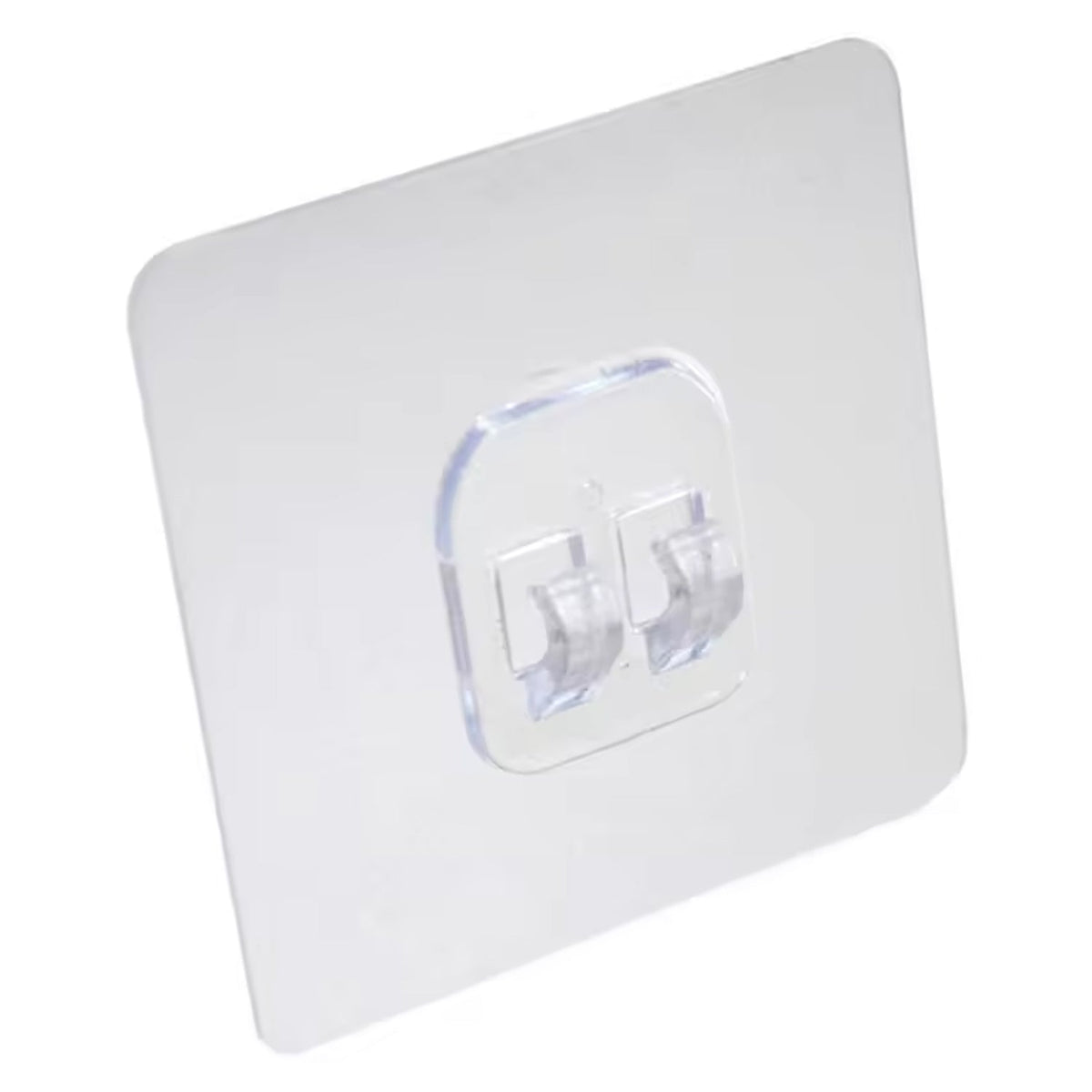 Self-adhesive wall hook holding a towel neatly in a modern bathroom.