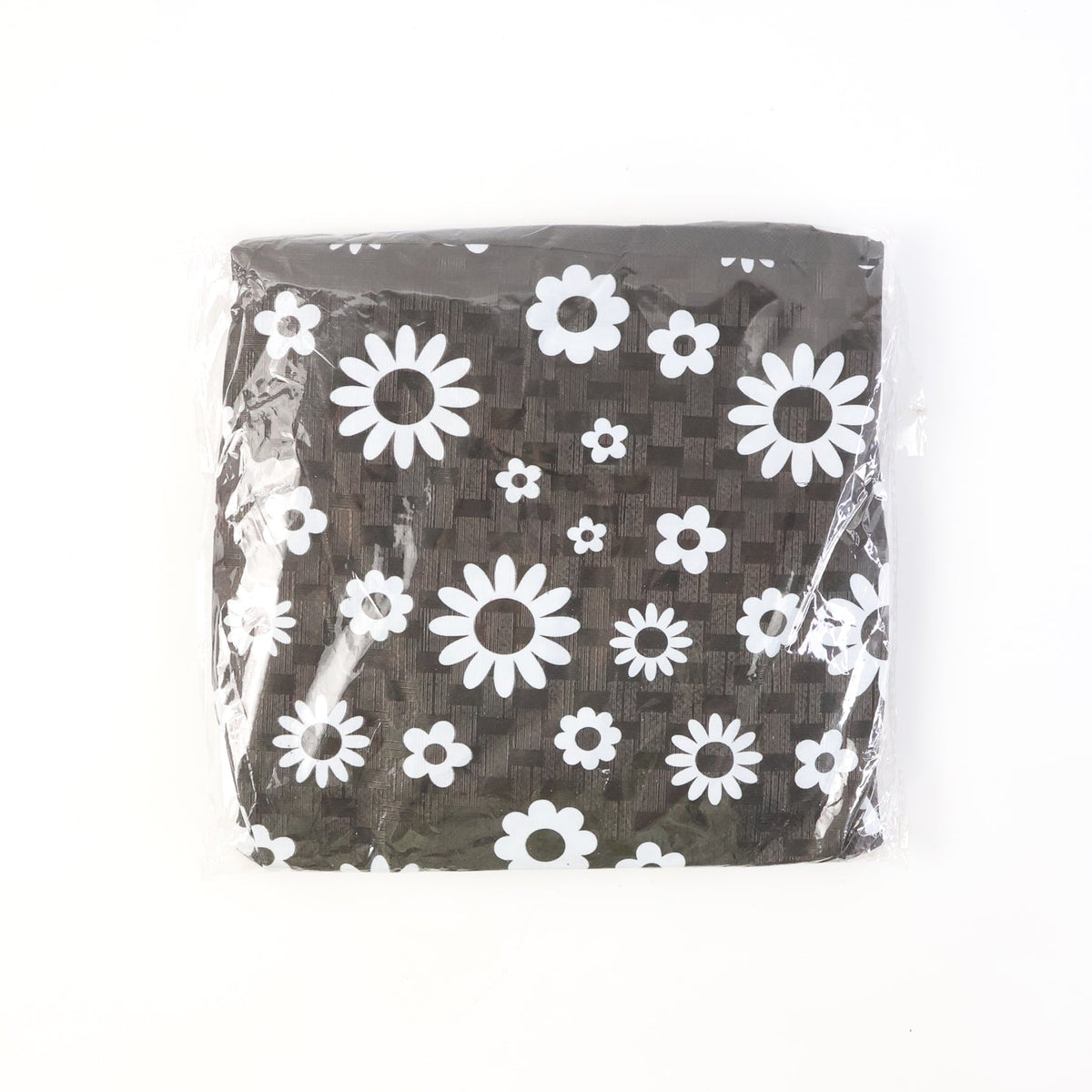 Dustproof LPG cylinder cover featuring black and white floral design