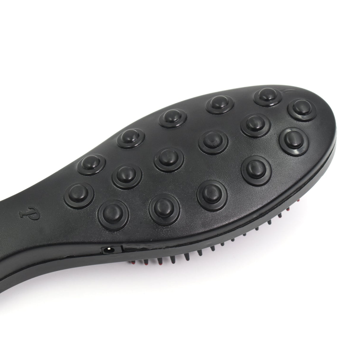 Packaging of the electric hair massager comb highlighting its features.
