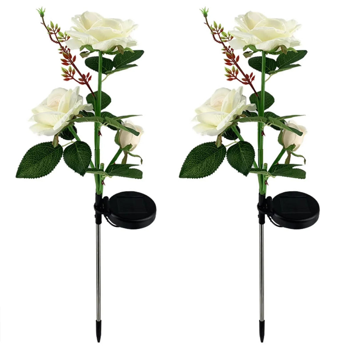 Energy efficient LED solar flower lights for outdoor garden