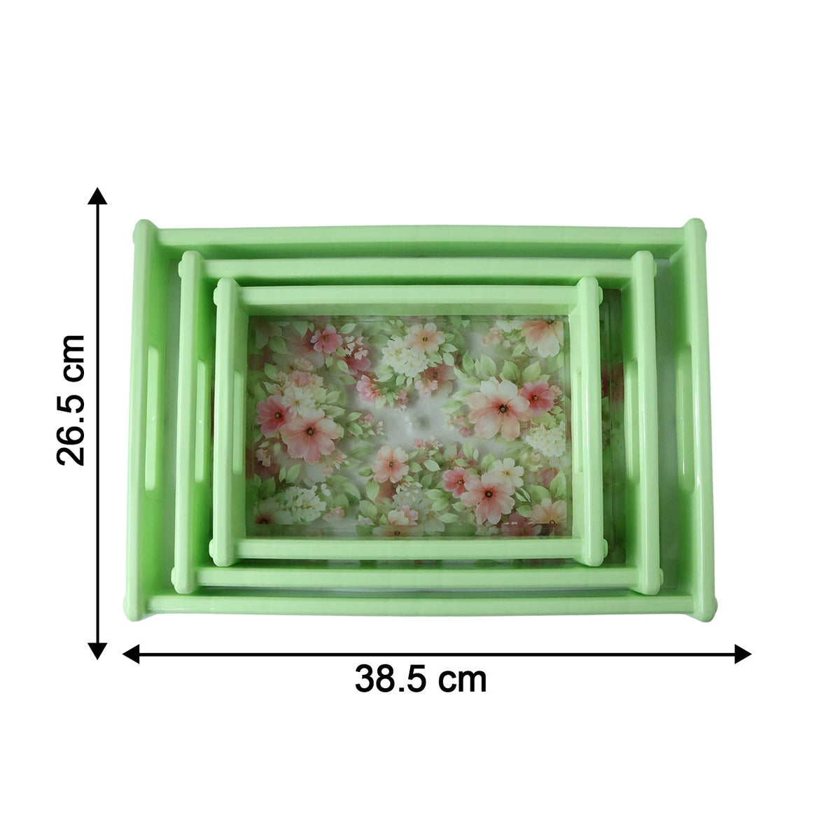 Colorful Floral Printed Serving Tray Set