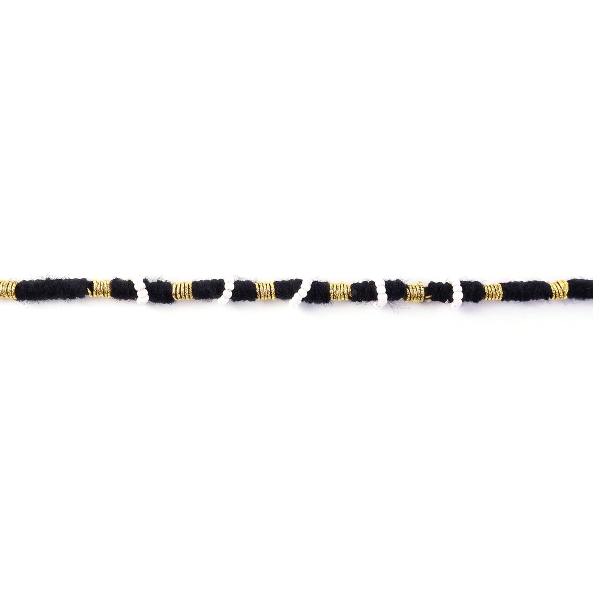 Traditional ethnic black and white beaded rakhi