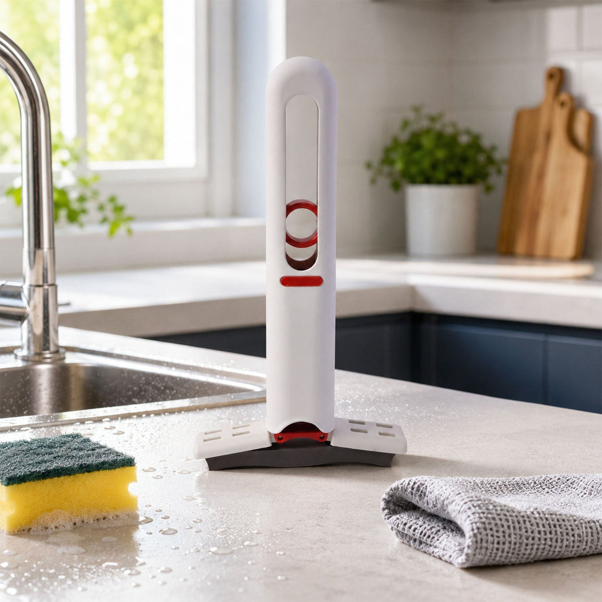 Portable handheld mini cotton mop in white for quick cleaning