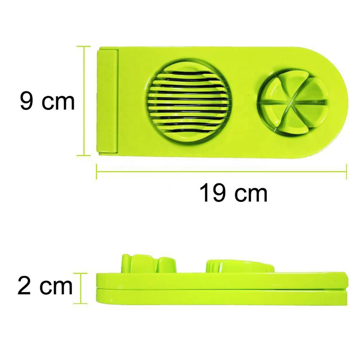 Quickslice egg slicer showing perfectly uniform slices of a boiled egg.