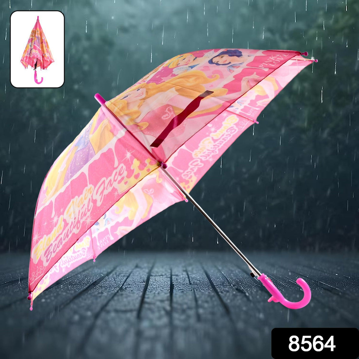 Fully open 3-fold umbrella showcasing its wide canopy for full protection.