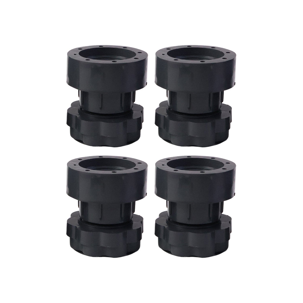 Adjustable height pads elevating heavy appliance to level surface