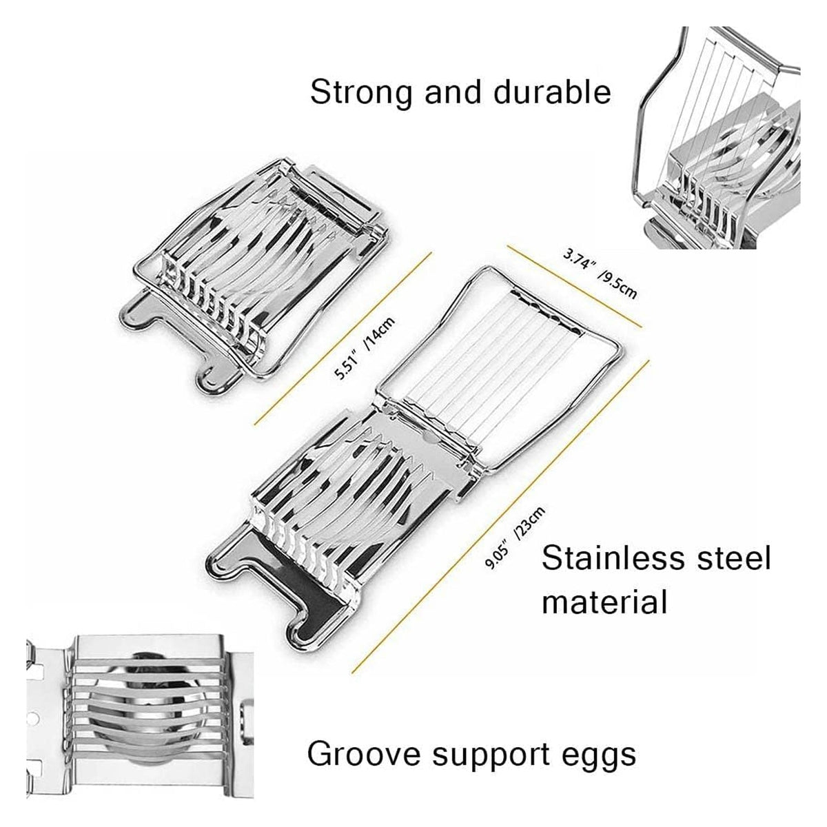 Egg slicer size guide and dimensions