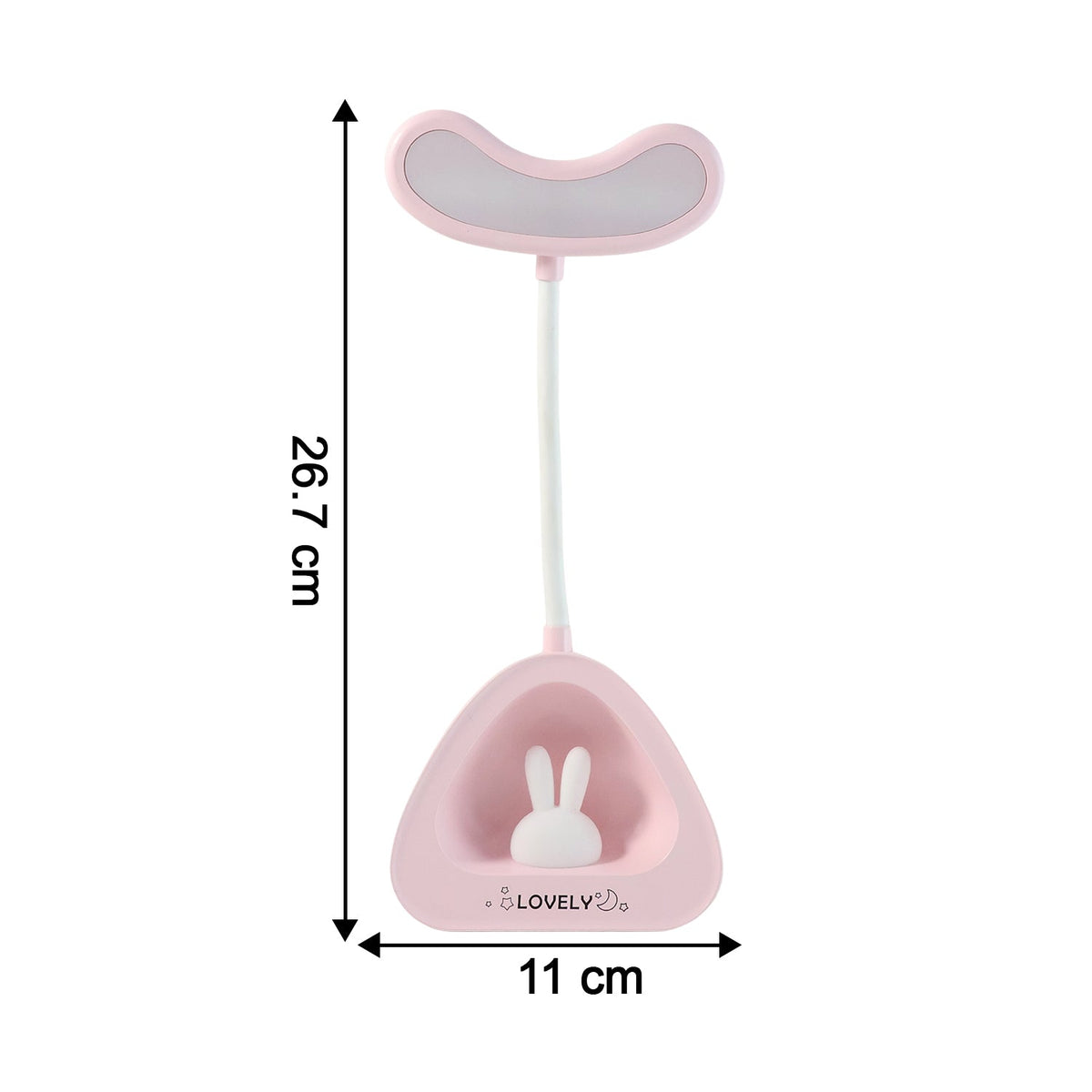 Compact LED desk lamp with flexible neck positioned on office desk