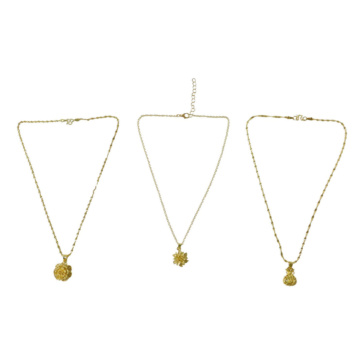 Decorative floral gold finish necklace for festive wear