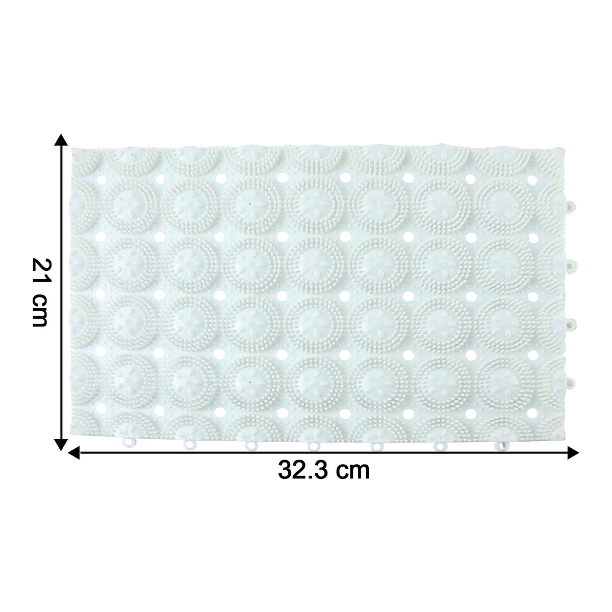 Close-up of textured surface on massage bath mat for foot stimulation