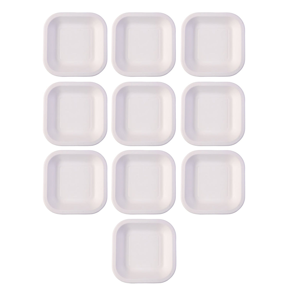 Empty square disposable food tray suitable for versatile food presentation.